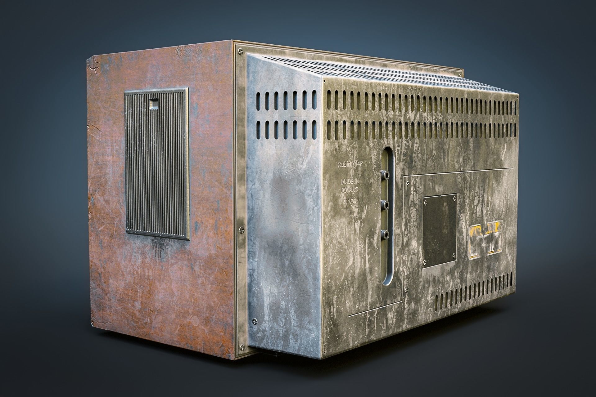 CRT TV Low-poly 3D model_7