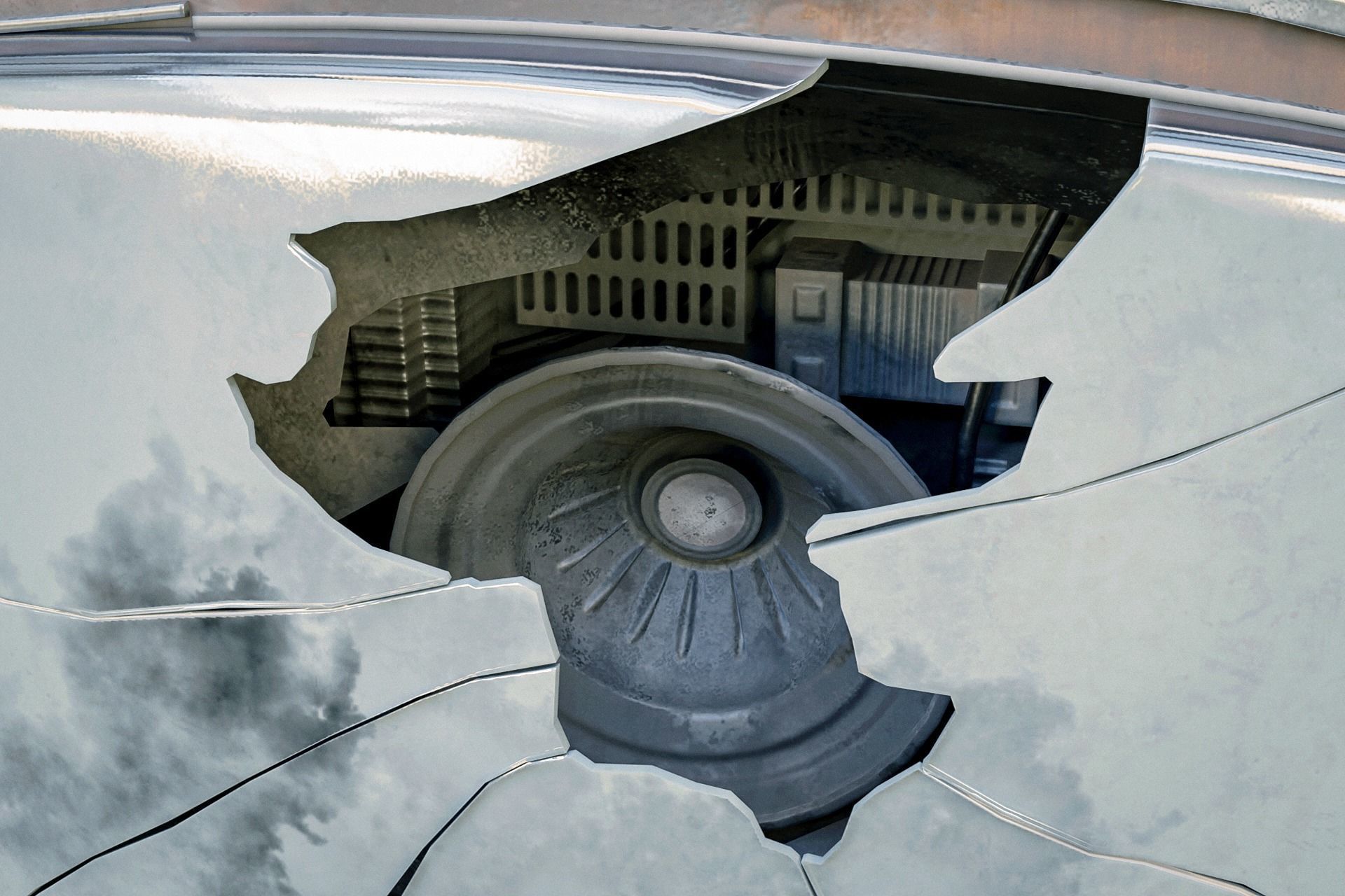 CRT TV Low-poly 3D model_4