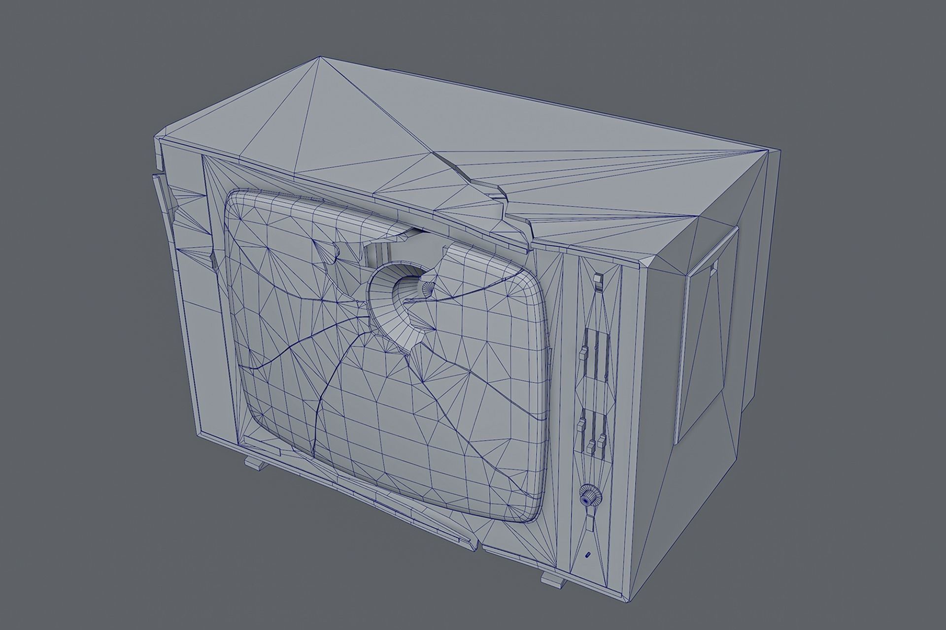 CRT TV Low-poly 3D model_10