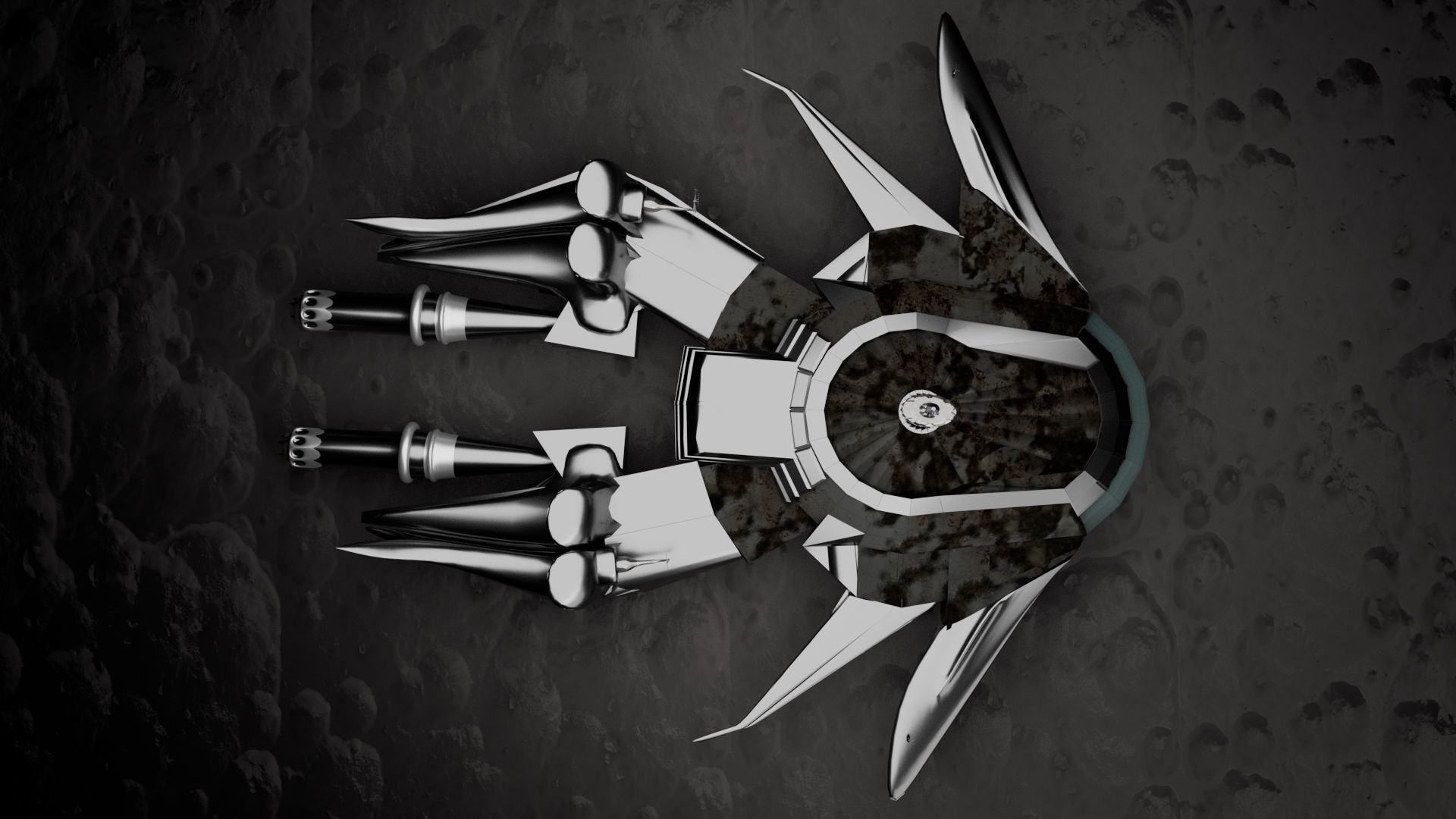 3D Spaceship with a character 3D model_4