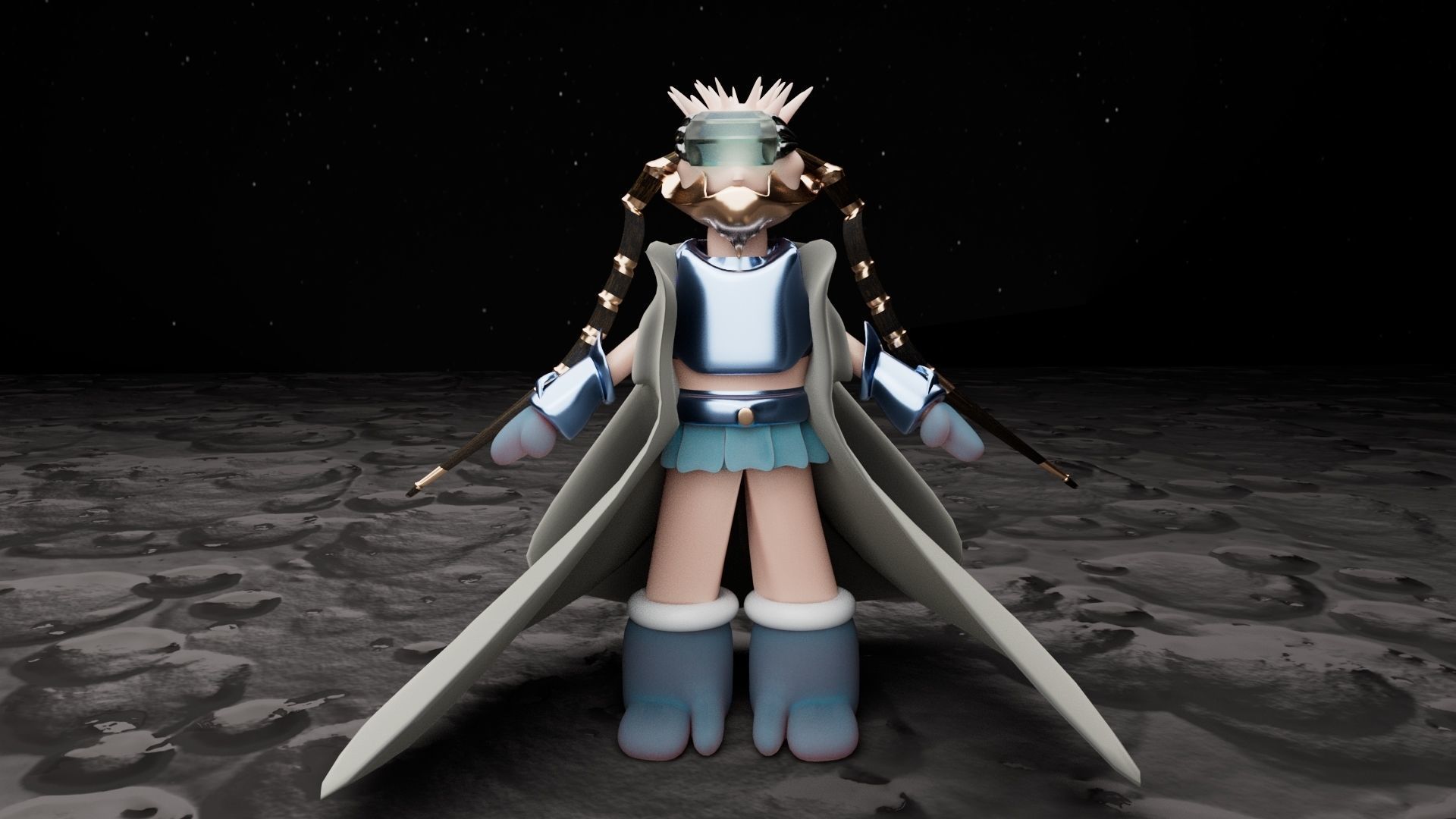 3D Spaceship with a character 3D model_1