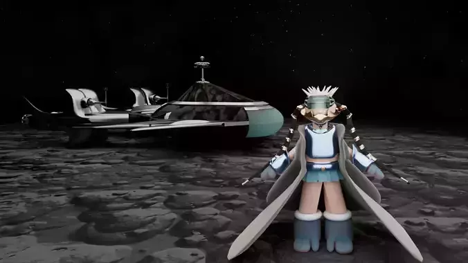 3D Spaceship with a character