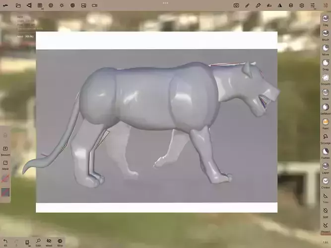Lion base Free low-poly 3D model