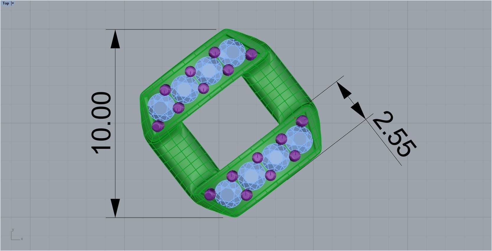 DIAMOND CHAIN MIAMI KUBAN CHAIN 10 MM FOR BRACELET OR NECKLACE 3D print model_1