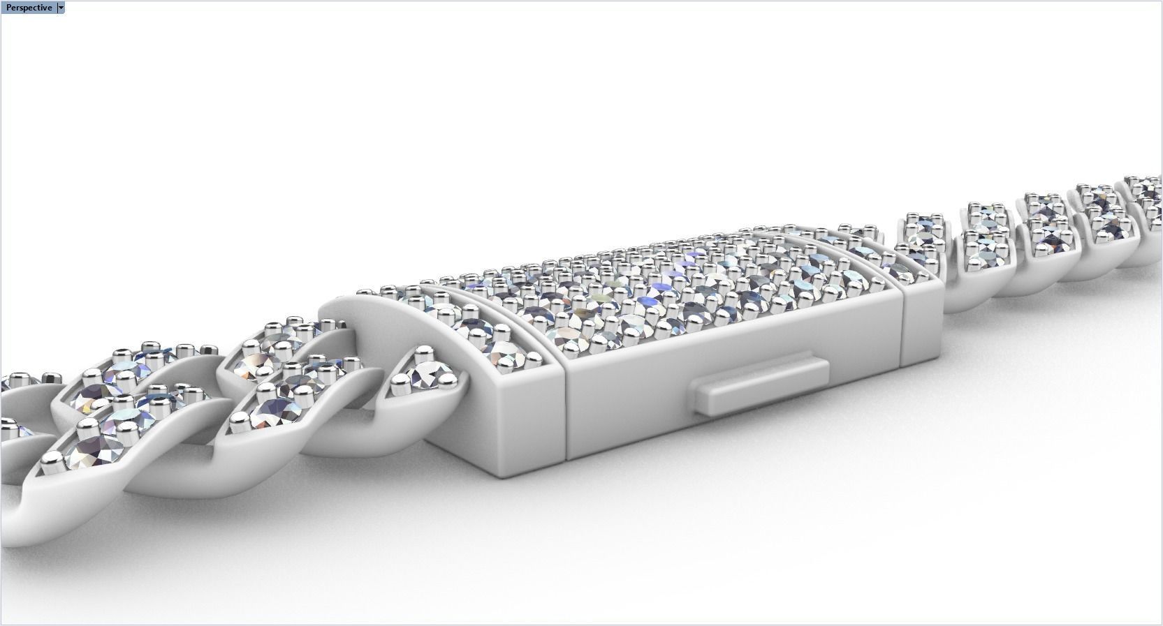 DIAMOND CHAIN MIAMI KUBAN CHAIN 10 MM FOR BRACELET OR NECKLACE 3D print model_28