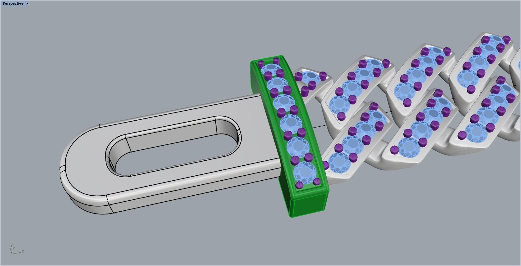 DIAMOND CHAIN MIAMI KUBAN CHAIN 10 MM FOR BRACELET OR NECKLACE 3D print model_23