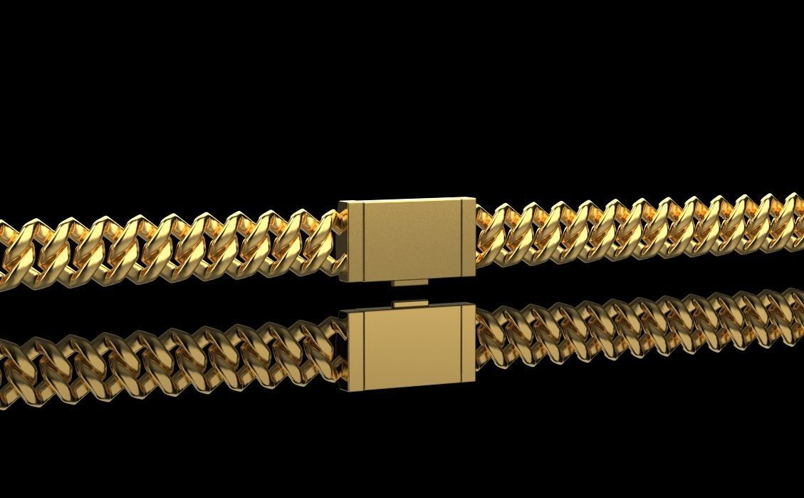 DIAMOND CHAIN MIAMI KUBAN CHAIN 10 MM FOR BRACELET OR NECKLACE 3D print model_11