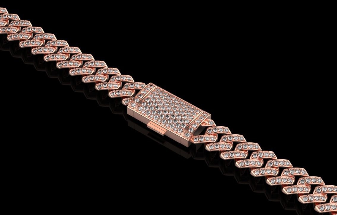 DIAMOND CHAIN MIAMI KUBAN CHAIN 10 MM FOR BRACELET OR NECKLACE 3D print model_18