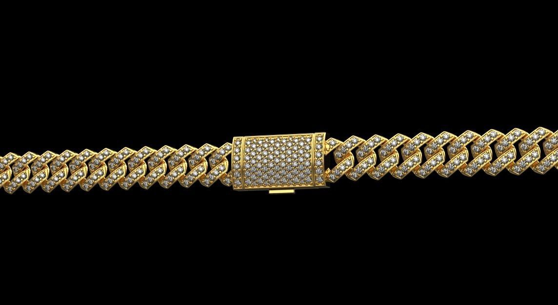 DIAMOND CHAIN MIAMI KUBAN CHAIN 10 MM FOR BRACELET OR NECKLACE 3D print model_9
