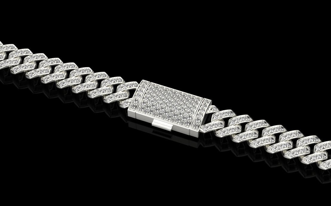 DIAMOND CHAIN MIAMI KUBAN CHAIN 10 MM FOR BRACELET OR NECKLACE 3D print model_14