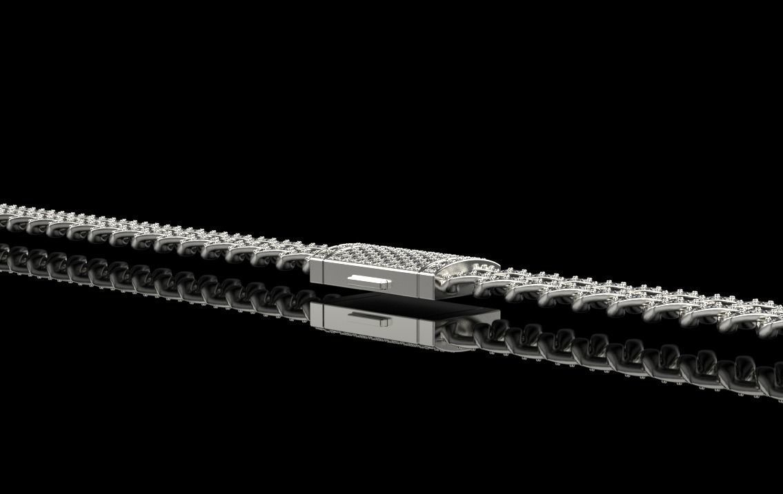 DIAMOND CHAIN MIAMI KUBAN CHAIN 10 MM FOR BRACELET OR NECKLACE 3D print model_17