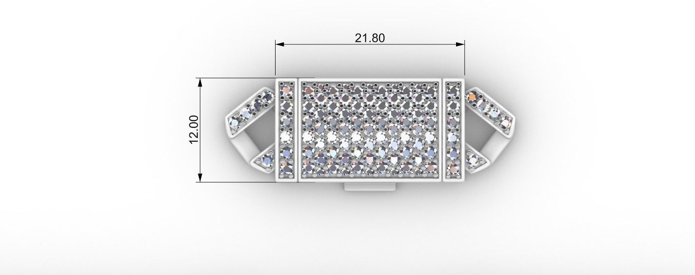 DIAMOND CHAIN MIAMI KUBAN CHAIN 10 MM FOR BRACELET OR NECKLACE 3D print model_7
