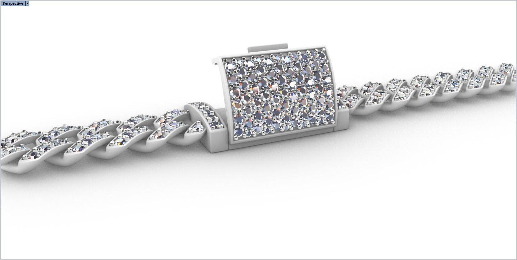 DIAMOND CHAIN MIAMI KUBAN CHAIN 10 MM FOR BRACELET OR NECKLACE 3D print model_32