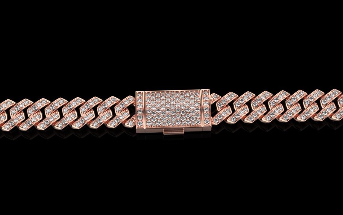 DIAMOND CHAIN MIAMI KUBAN CHAIN 10 MM FOR BRACELET OR NECKLACE 3D print model_19