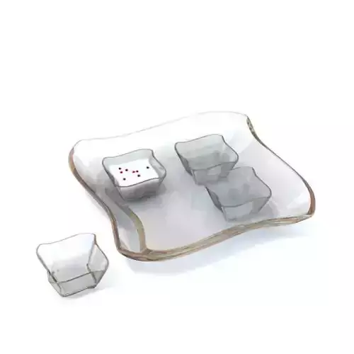 Modern Glass Dinner Dish Set 3D model