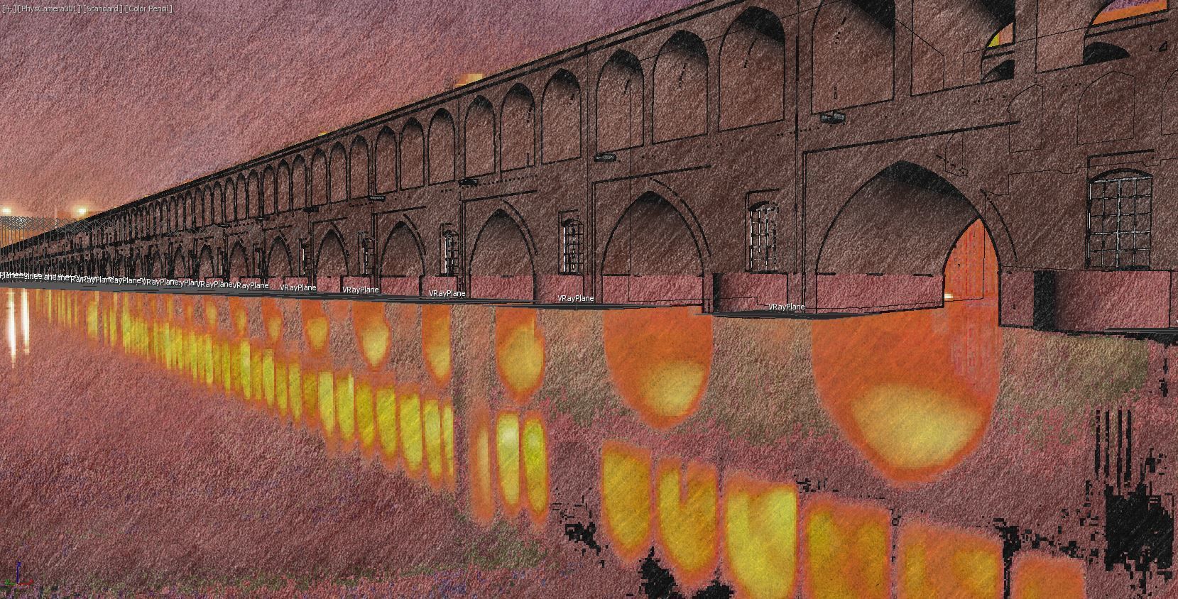 Thirty three bridges Isfahan Iran 3D model_4