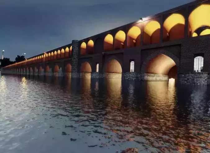 Thirty three bridges Isfahan  Iran 3D model