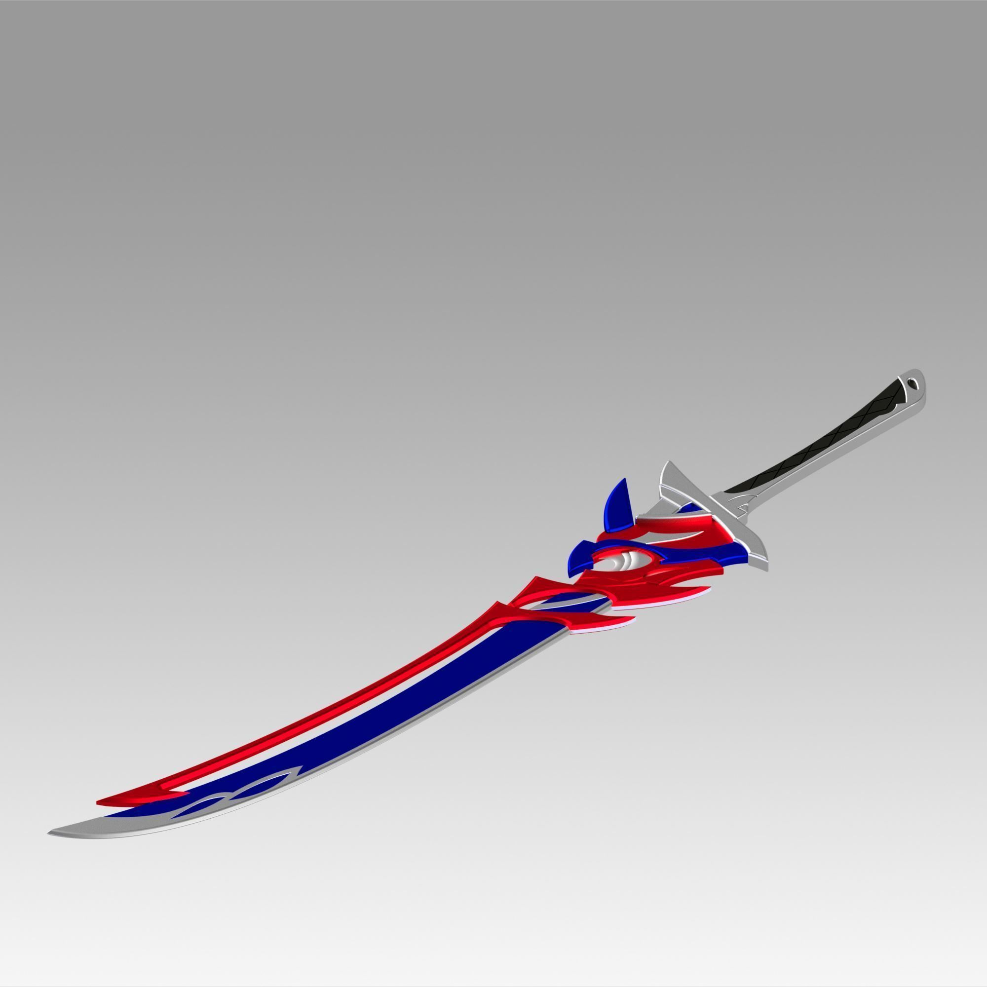 Genshin Impact Arataki Itto Redhorn Stonethresher Sword 3D print model_5