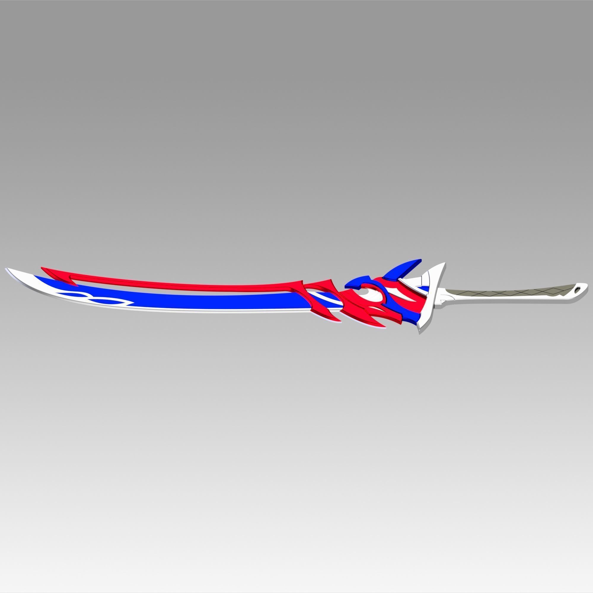 Genshin Impact Arataki Itto Redhorn Stonethresher Sword 3D print model_6