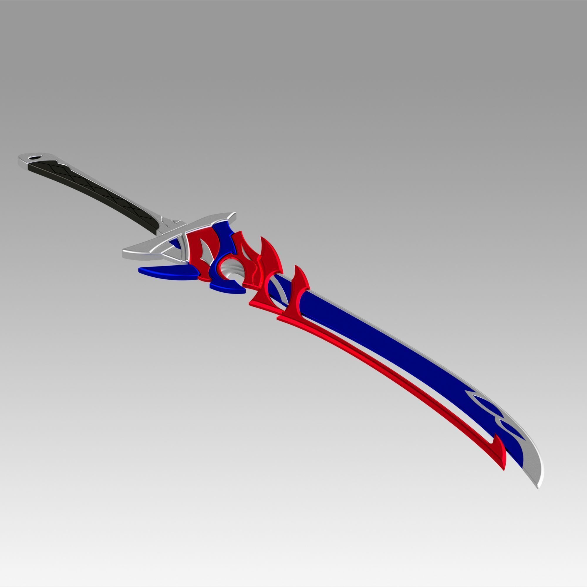 Genshin Impact Arataki Itto Redhorn Stonethresher Sword 3D print model_3