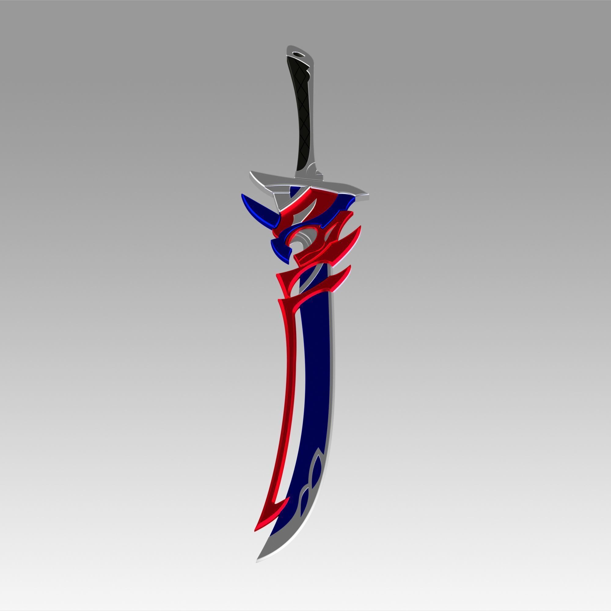 Genshin Impact Arataki Itto Redhorn Stonethresher Sword 3D print model_4