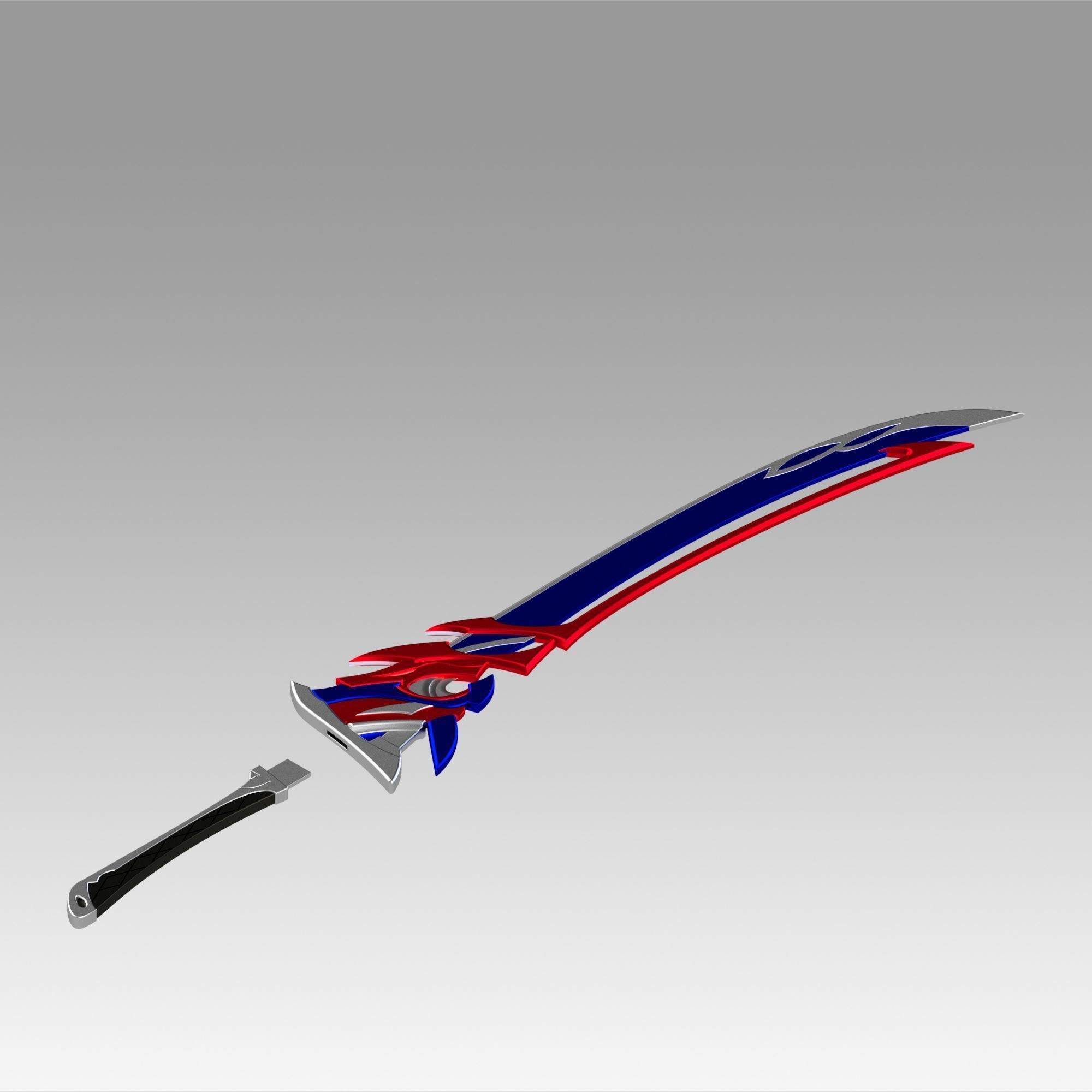 Genshin Impact Arataki Itto Redhorn Stonethresher Sword 3D print model_9