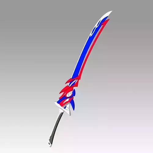 Genshin Impact Arataki Itto Redhorn Stonethresher Sword 3D print model