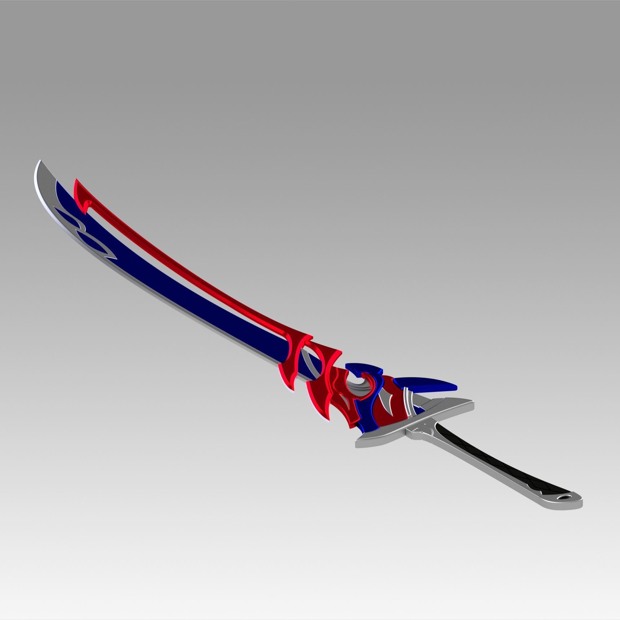 Genshin Impact Arataki Itto Redhorn Stonethresher Sword 3D print model_7