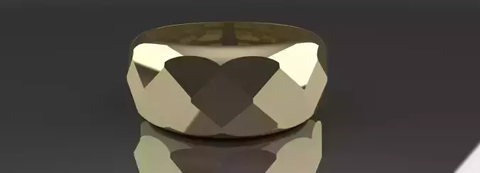 Faceted Band Ring Size 9 Gold Silver Platinum Luxury Jewelry