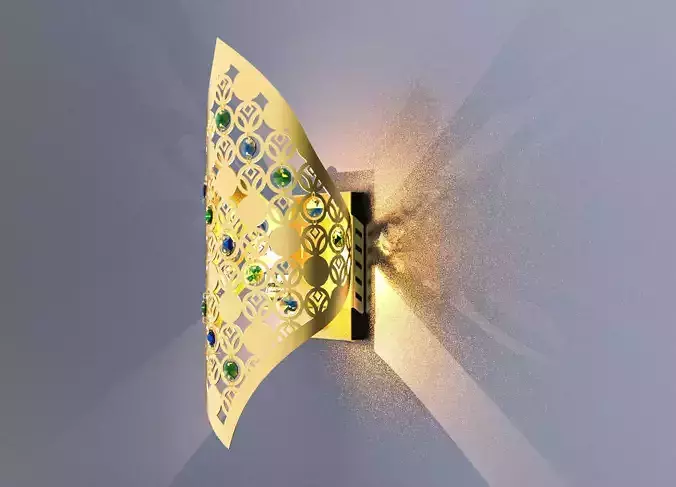 Metal with Crystal Wall Lamp 3D print model
