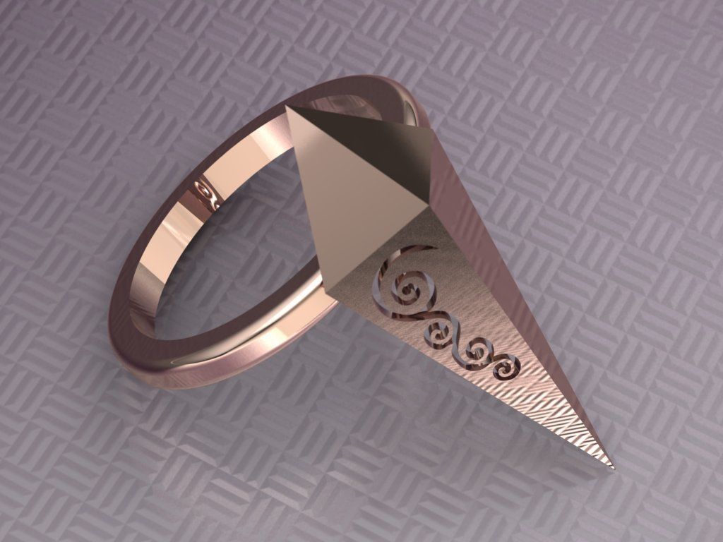 rhombic ring 3D print model_4