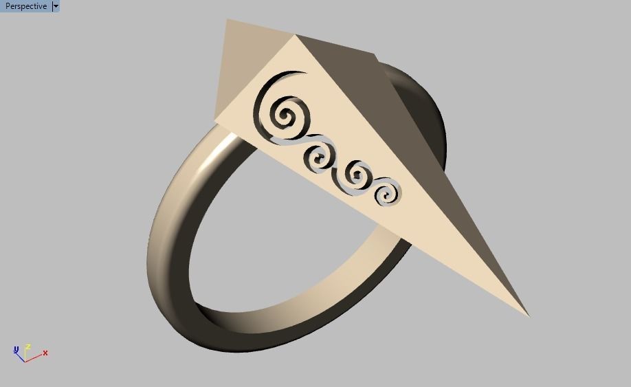 rhombic ring 3D print model_30