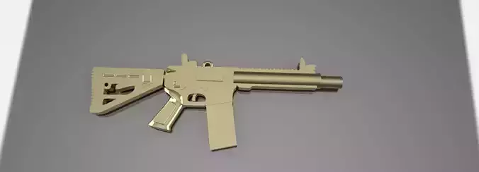 AR Rifle Pendant Gold Silver Platinum Luxury Jewelry 