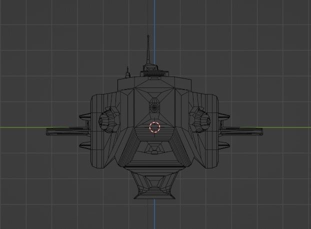 Large Spaceship Low poly 3D model Blender Free 3D model_7