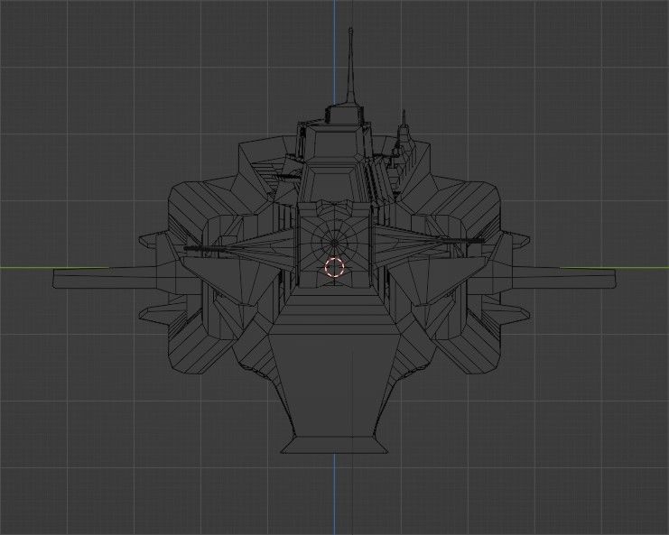Large Spaceship Low poly 3D model Blender Free 3D model_8