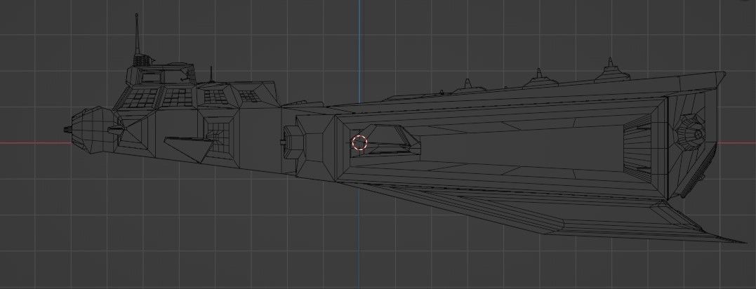 Large Spaceship Low poly 3D model Blender Free 3D model_10