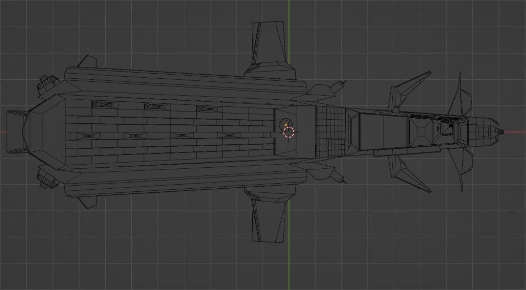Large Spaceship Low poly 3D model Blender Free 3D model_11