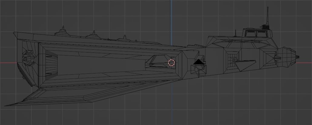 Large Spaceship Low poly 3D model Blender Free 3D model_9