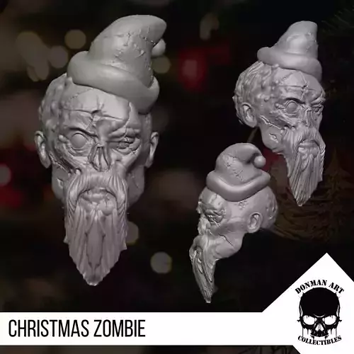 Christmas Zombie The Head for 6 inch action figures 3D print model