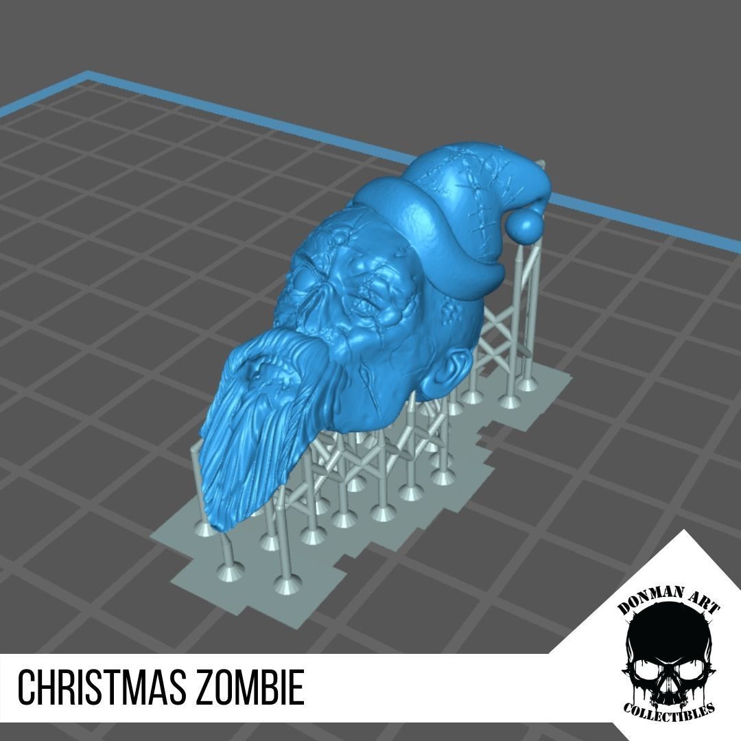 Christmas Zombie The Head for 6 inch action figures 3D print model_3