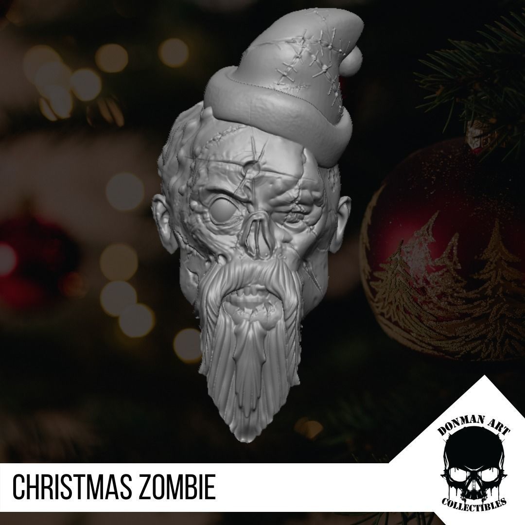 Christmas Zombie The Head for 6 inch action figures 3D print model_20