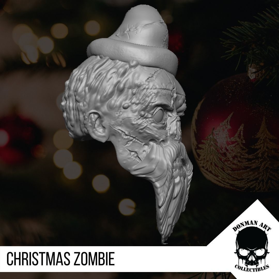 Christmas Zombie The Head for 6 inch action figures 3D print model_35