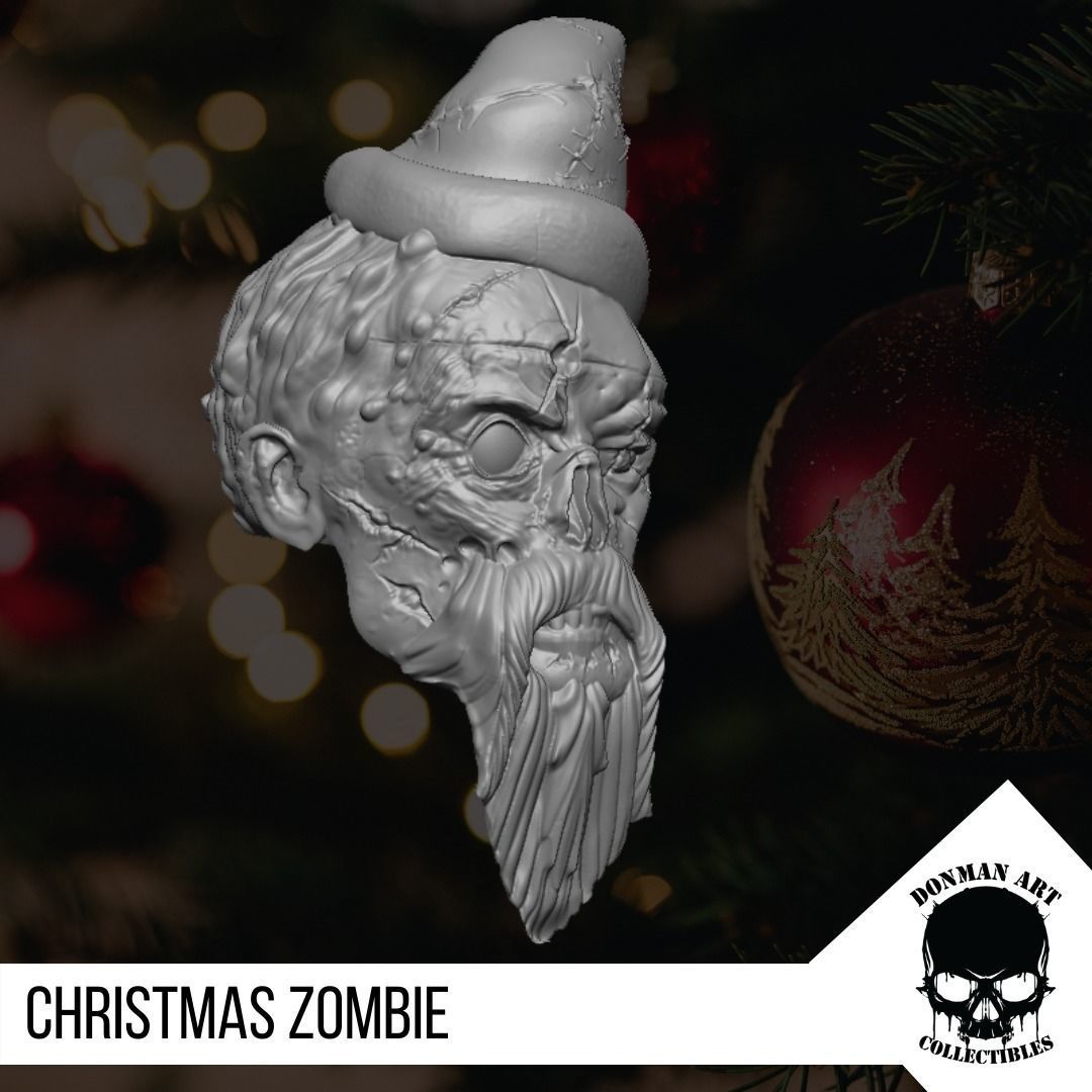 Christmas Zombie The Head for 6 inch action figures 3D print model_33