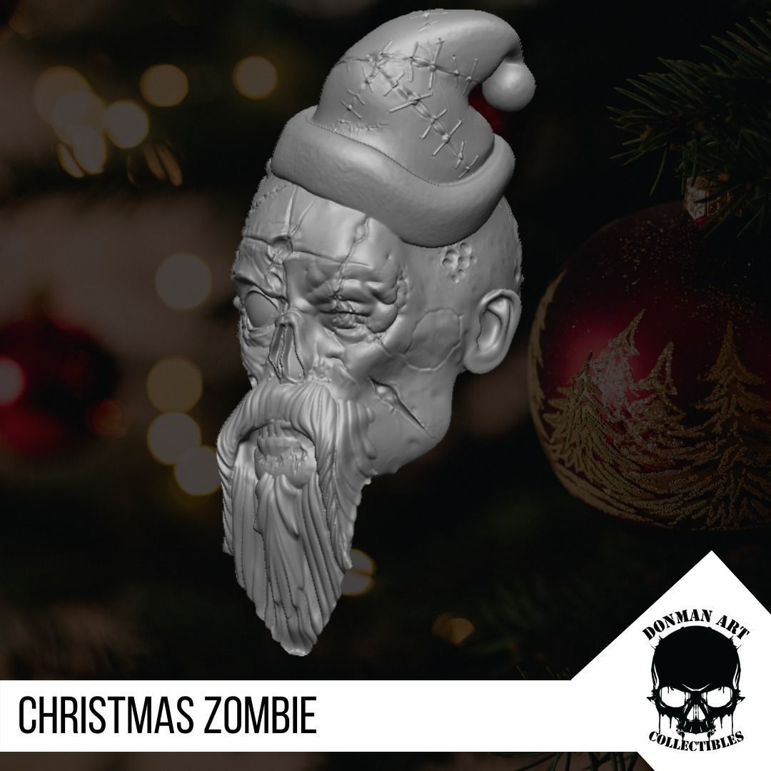 Christmas Zombie The Head for 6 inch action figures 3D print model_25