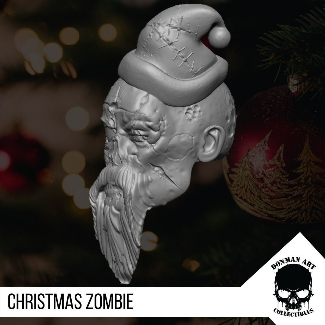 Christmas Zombie The Head for 6 inch action figures 3D print model_27
