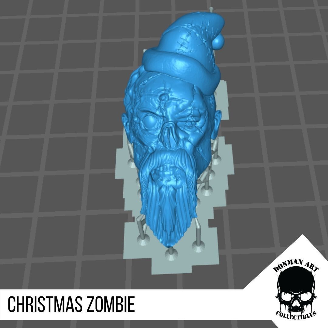 Christmas Zombie The Head for 6 inch action figures 3D print model_6