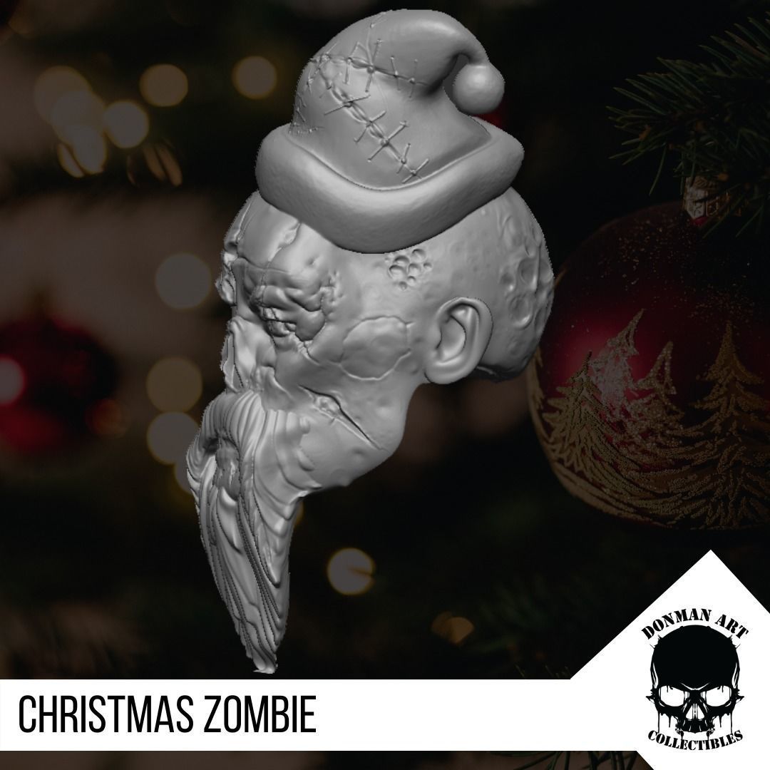 Christmas Zombie The Head for 6 inch action figures 3D print model_28