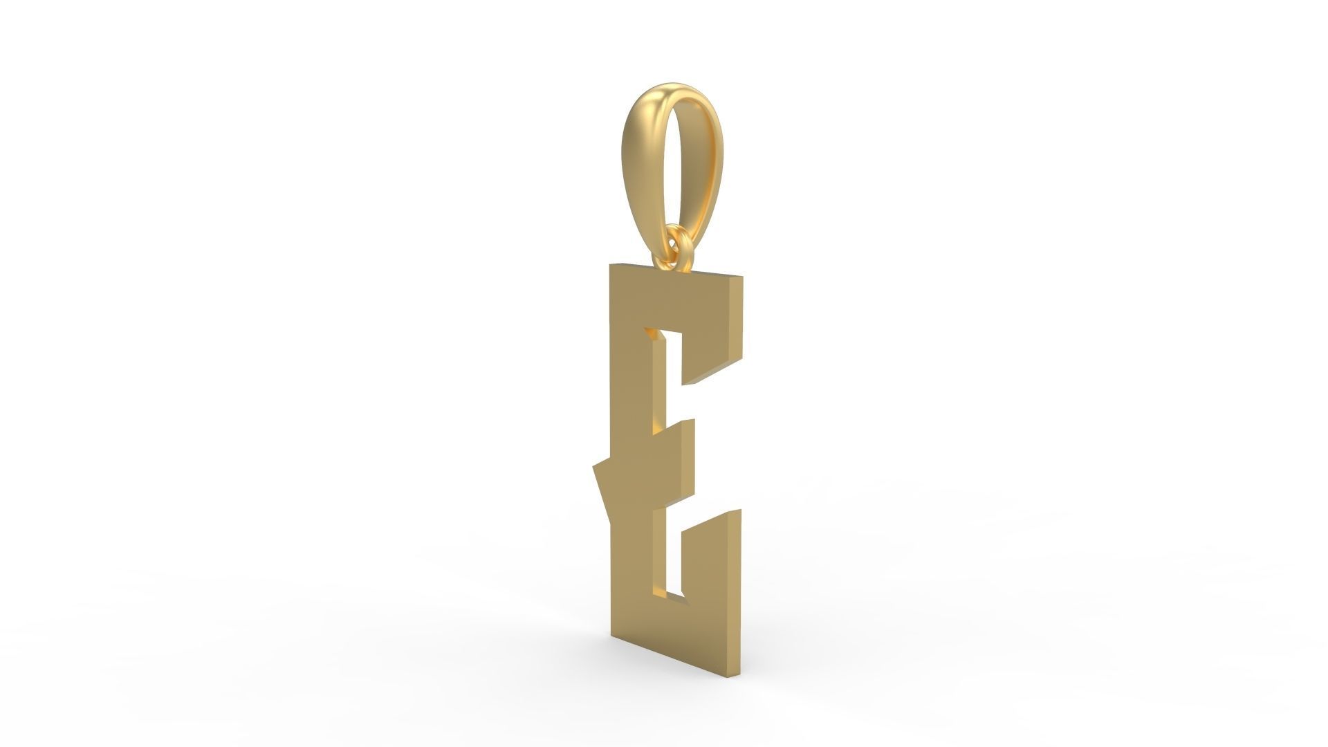 Initial Letters Pendant Monshter E 3D print model_1