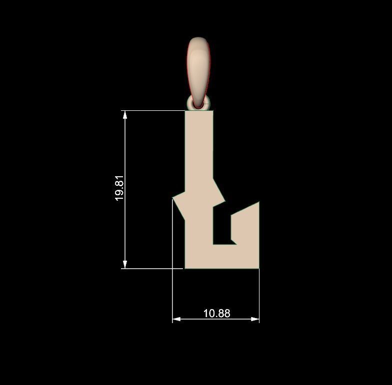 Initial Letters Pendant Monshter L 3D print model_5
