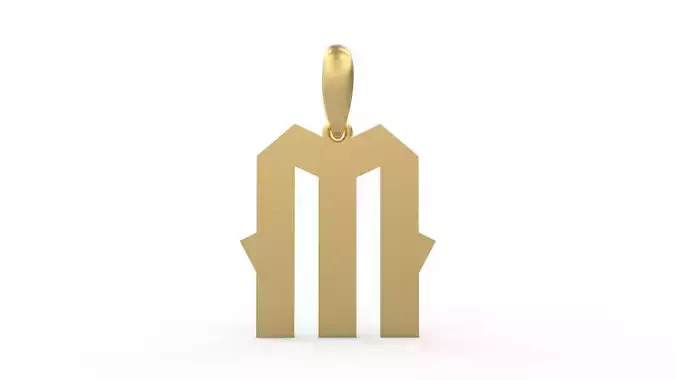 Initial Letters Pendant Monshter M
